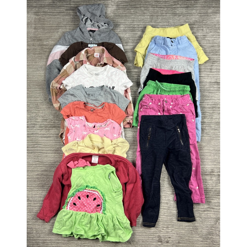 Lot of 17 Girls Clothing 4T-5T Multicolor Bundle Mackays Cherokee RBX Cat & Jack